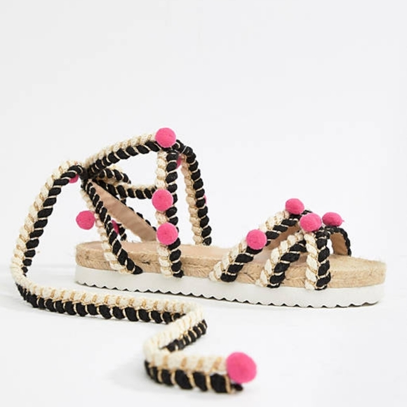ASOS Shoes - ASOS DESIGN Just Play Pom Sandals Espadrilles